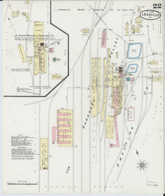 Sanborn Fire Insurance Map from Leadville, Lake County, Colorado (1889), Sheet #0022 - Historic Sanborn Fire Insurance Map Print, vintage old map wall art, antique decor, genealogy gift, Colorado Colorado map