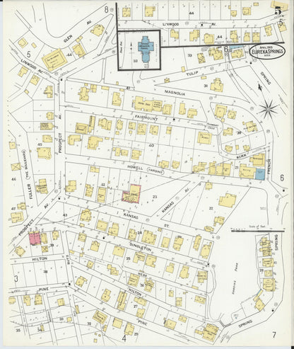 Sanborn Fire Insurance Map from Eureka Springs, Carroll County, Arkansas (1909), Sheet #0005 - Complete Map Set gallery image, historic Sanborn map, vintage wall art, Arkansas Arkansas