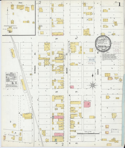 Sanborn Fire Insurance Map from Spring Valley, Pierce County, Wisconsin (1900), Sheet #0001 - Complete Map Set gallery image, historic Sanborn map, vintage wall art, Wisconsin Wisconsin