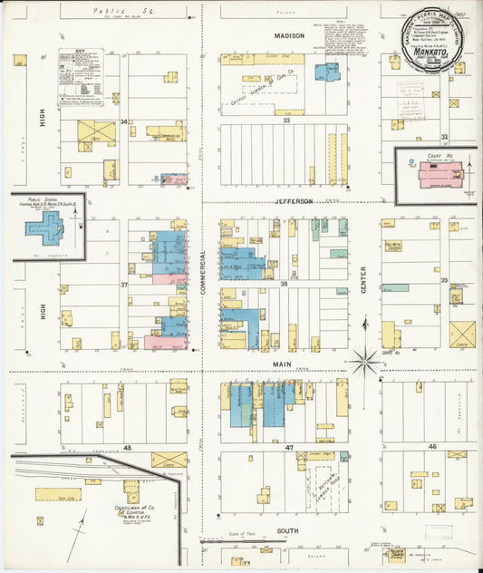 Sanborn Fire Insurance Map from Mankato, Jewell County, Kansas (1899), Sheet #0001 - Historic Sanborn Fire Insurance Map Print, vintage old map wall art, antique decor, genealogy gift, Kansas Kansas map
