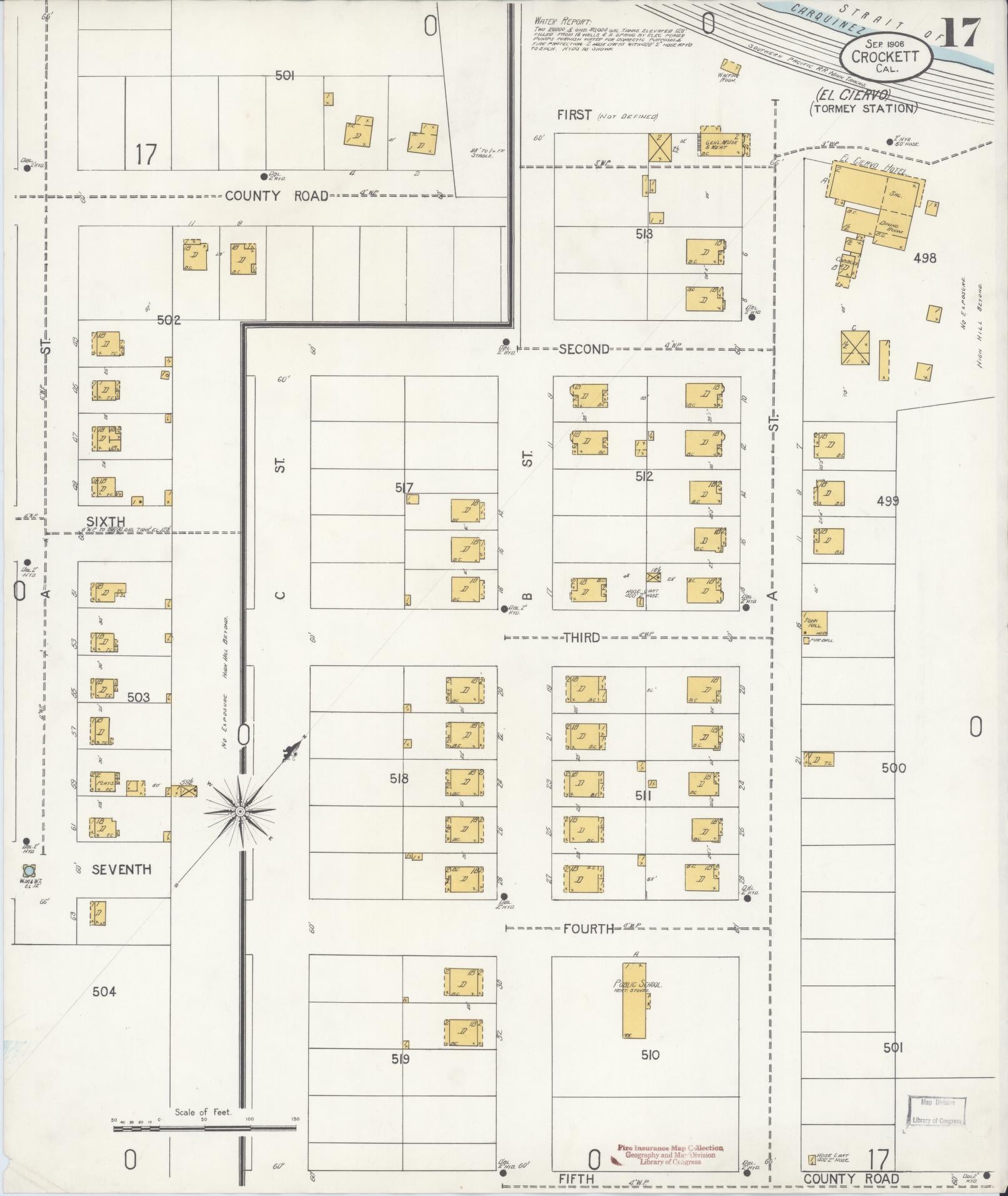 Sanborn Fire Insurance Map from Crockett, Contra Costa County, California (1906), Sheet #0017 - Complete Map Set gallery image, historic Sanborn map, vintage wall art, California California