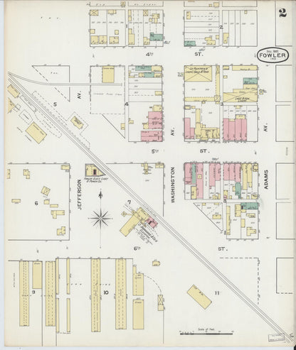 Sanborn Fire Insurance Map from Fowler, Benton County, Indiana (1892), Sheet #0002 - Complete Map Set gallery image, historic Sanborn map, vintage wall art, Indiana Indiana