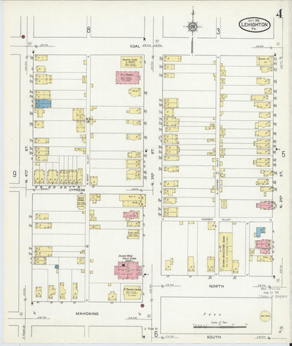 Sanborn Fire Insurance Map from Lehighton, Carbon County, Pennsylvania (1915), Sheet #0004 - Complete Map Set gallery image, historic Sanborn map, vintage wall art, Pennsylvania Pennsylvania