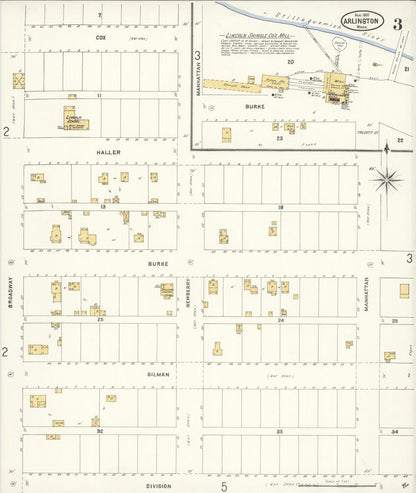 Sanborn Fire Insurance Map from Arlington, Snohomish County, Washington (1905), Sheet #0003 - Complete Map Set gallery image, historic Sanborn map, vintage wall art, Washington Washington
