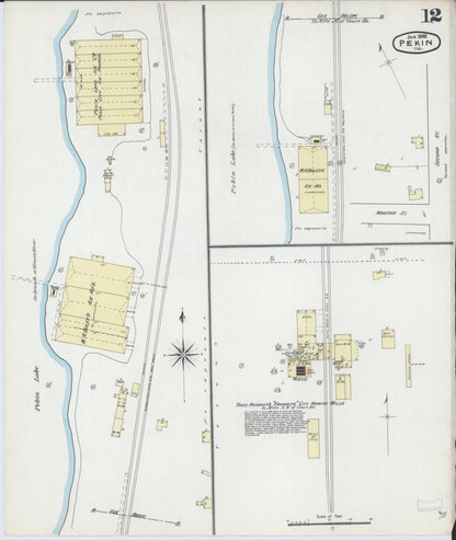 Sanborn Fire Insurance Map from Pekin, Tazewell County, Illinois (1892), Sheet #0012 - Complete Map Set gallery image, historic Sanborn map, vintage wall art, Illinois Illinois