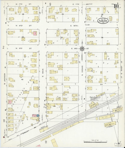 Sanborn Fire Insurance Map from Auburn, De Kalb County, Indiana (1914), Sheet #0010 - Complete Map Set gallery image, historic Sanborn map, vintage wall art, Indiana Indiana