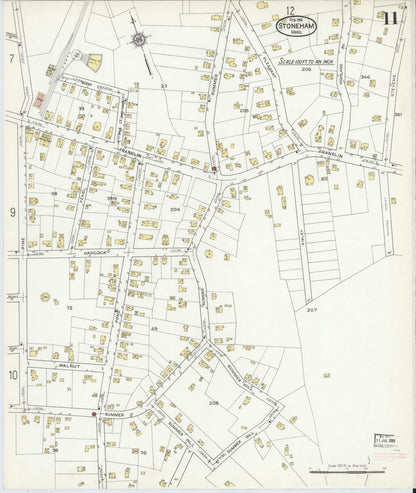 Sanborn Fire Insurance Map from Stoneham, Middlesex County, Massachusetts (1916), Sheet #0011 - Complete Map Set gallery image, historic Sanborn map, vintage wall art, Massachusetts Massachusetts