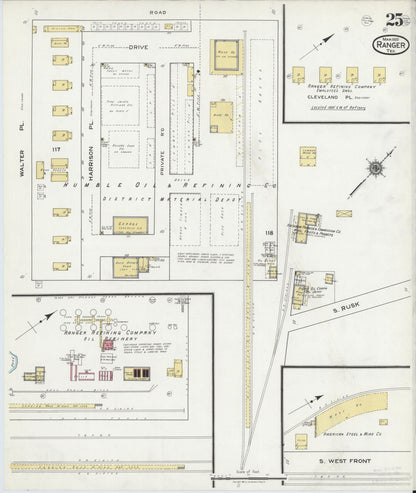 Sanborn Fire Insurance Map from Ranger, Eastland County, Texas (1920), Sheet #0025 - Complete Map Set gallery image, historic Sanborn map, vintage wall art, Texas Texas