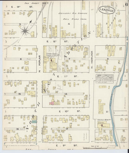 Sanborn Fire Insurance Map from Leadville, Lake County, Colorado (1883), Sheet #0006 - Complete Map Set gallery image, historic Sanborn map, vintage wall art, Colorado Colorado