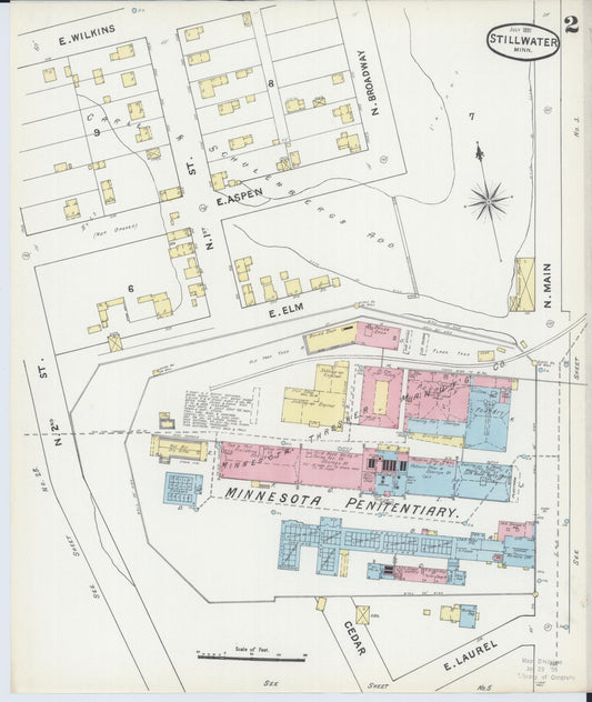 Sanborn Fire Insurance Map from Stillwater, Washington County, Minnesota (1891), Sheet #0002 - Historic Sanborn Fire Insurance Map Print, vintage old map wall art, antique decor, genealogy gift, Minnesota Minnesota map