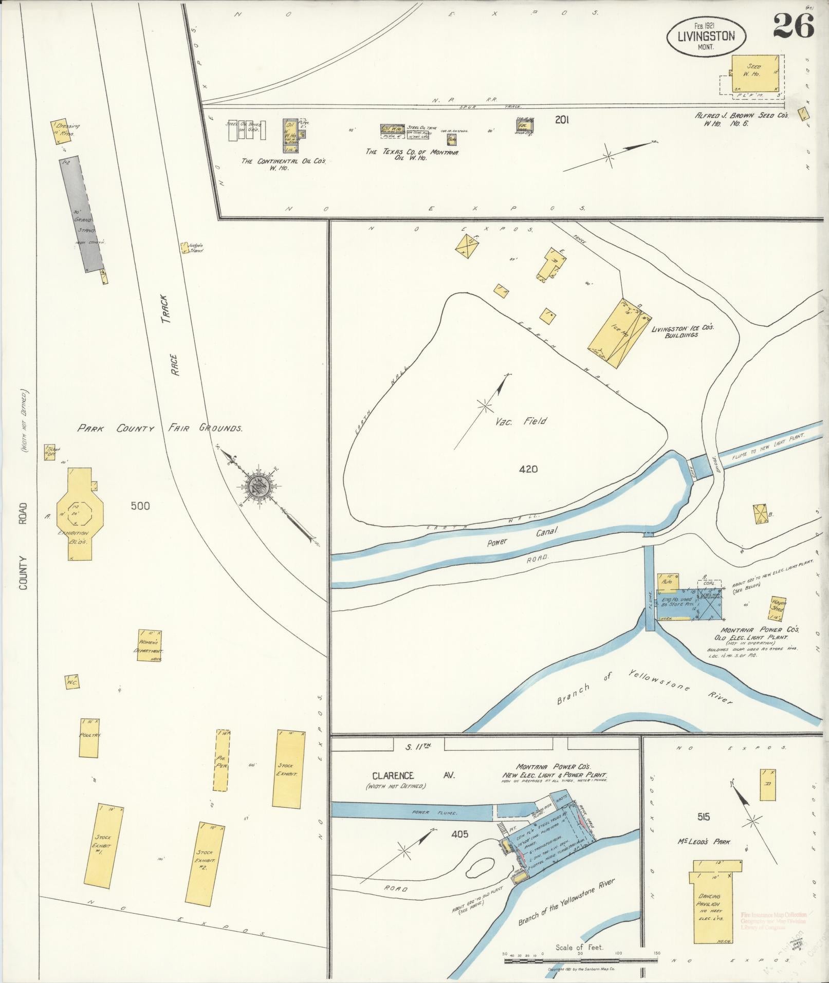 Sanborn Fire Insurance Map from Livingston, Park County, Montana (1921), Sheet #0026 - Complete Map Set gallery image, historic Sanborn map, vintage wall art, Montana Montana