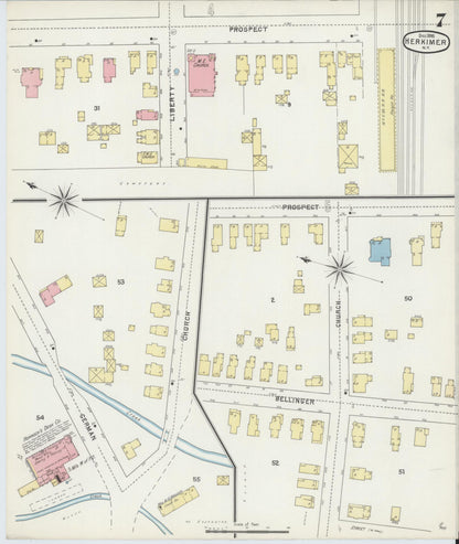 Sanborn Fire Insurance Map from Herkimer, Herkimer County, New York (1895), Sheet #0007 - Complete Map Set gallery image, historic Sanborn map, vintage wall art, New York New York