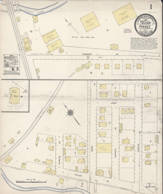 Sanborn Fire Insurance Map from Pinole, Contra Costa County, California (1910), Sheet #0001 - Complete Map Set gallery image, historic Sanborn map, vintage wall art, California California