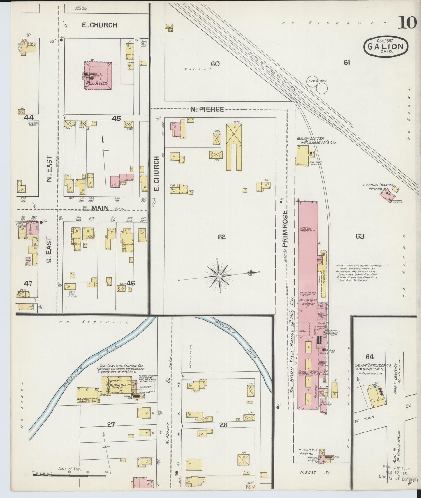 Sanborn Fire Insurance Map from Galion, Crawford County, Ohio (1892), Sheet #0010 - Historic Sanborn Fire Insurance Map Print, vintage old map wall art, antique decor, genealogy gift, Ohio Ohio map