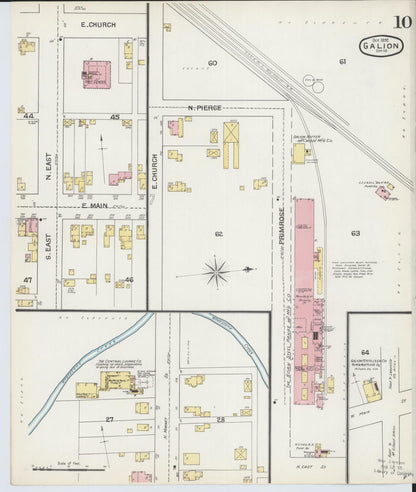 Sanborn Fire Insurance Map from Galion, Crawford County, Ohio (1892), Sheet #0010 - Historic Sanborn Fire Insurance Map Print, vintage old map wall art, antique decor, genealogy gift, Ohio Ohio map