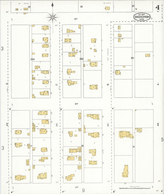 Sanborn Fire Insurance Map from Snohomish, Snohomish County, Washington (1905), Sheet #0004 - Historic Sanborn Fire Insurance Map Print, vintage old map wall art, antique decor, genealogy gift, Washington Washington map
