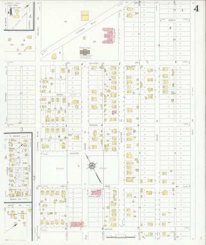 Sanborn Fire Insurance Map from Taft, San Patricio County, Texas (1933), Sheet #0004 - Historic Sanborn Fire Insurance Map Print, vintage old map wall art, antique decor, genealogy gift, Texas Texas map