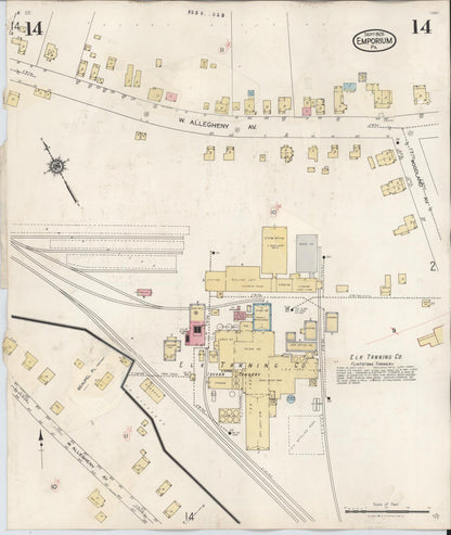 Sanborn Fire Insurance Map from Emporium, Cameron County, Pennsylvania (1938), Sheet #0014 - Complete Map Set gallery image, historic Sanborn map, vintage wall art, Pennsylvania Pennsylvania