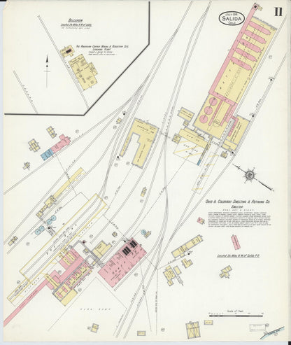 Sanborn Fire Insurance Map from Salida, Chaffee County, Colorado (1914), Sheet #0011 - Complete Map Set gallery image, historic Sanborn map, vintage wall art, Colorado Colorado