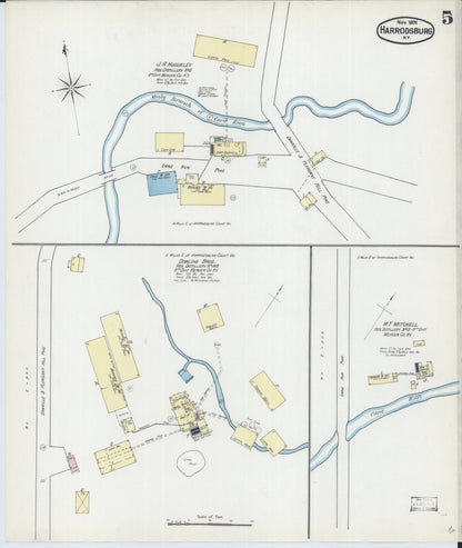 Sanborn Fire Insurance Map from Harrodsburg, Mercer County, Kentucky (1891), Sheet #0005 - Complete Map Set gallery image, historic Sanborn map, vintage wall art, Kentucky Kentucky