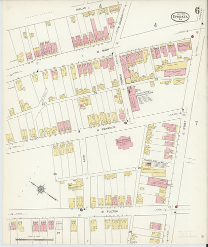 Sanborn Fire Insurance Map from Ephrata, Lancaster County, Pennsylvania (1912), Sheet #0006 - Complete Map Set gallery image, historic Sanborn map, vintage wall art, Pennsylvania Pennsylvania