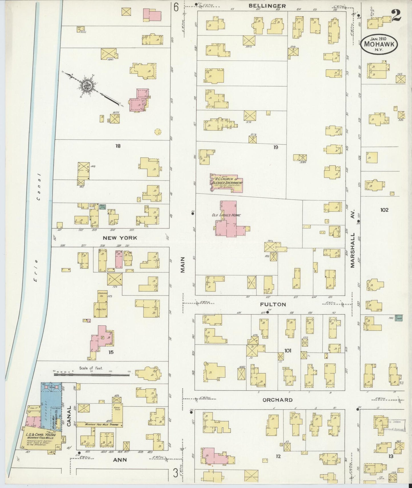 Sanborn Fire Insurance Map from Mohawk, Herkimer County, New York (1910), Sheet #0002 - Complete Map Set gallery image, historic Sanborn map, vintage wall art, New York New York