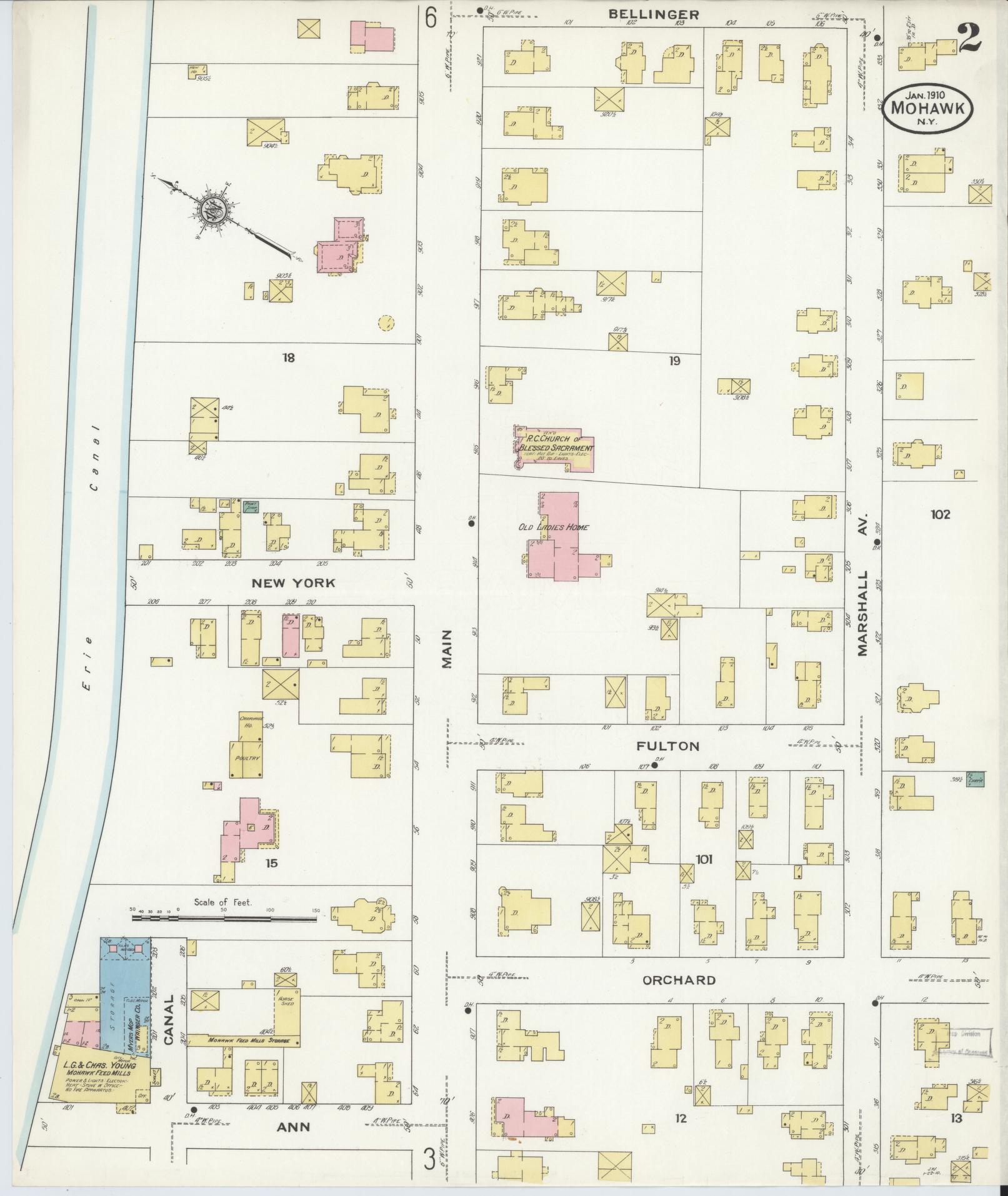 Sanborn Fire Insurance Map from Mohawk, Herkimer County, New York (1910), Sheet #0002 - Complete Map Set gallery image, historic Sanborn map, vintage wall art, New York New York