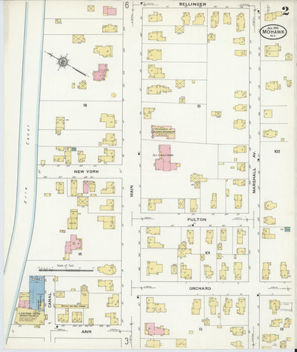 Sanborn Fire Insurance Map from Mohawk, Herkimer County, New York (1910), Sheet #0002 - Complete Map Set gallery image, historic Sanborn map, vintage wall art, New York New York