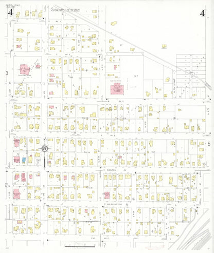 Sanborn Fire Insurance Map from Albia, Monroe County, Iowa (1933), Sheet #0004 - Historic Sanborn Fire Insurance Map Print