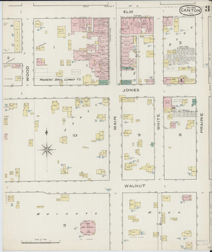 Sanborn Fire Insurance Map from Canton, Fulton County, Illinois (1886), Sheet #0003 - Complete Map Set gallery image, historic Sanborn map, vintage wall art, Illinois Illinois