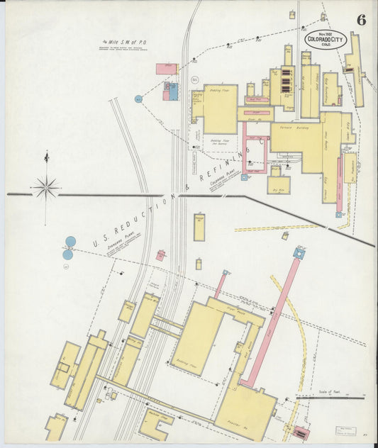 Sanborn Fire Insurance Map from Colorado City, El Paso County, Colorado (1902), Sheet #0006 - Historic Sanborn Fire Insurance Map Print, vintage old map wall art, antique decor, genealogy gift, Colorado Colorado map