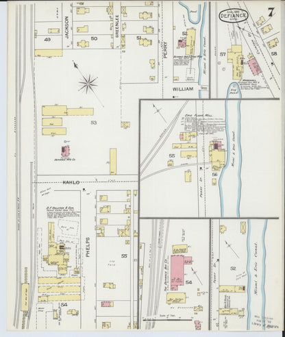 Sanborn Fire Insurance Map from Defiance, Defiance County, Ohio (1893), Sheet #0007 - Complete Map Set gallery image, historic Sanborn map, vintage wall art, Ohio Ohio
