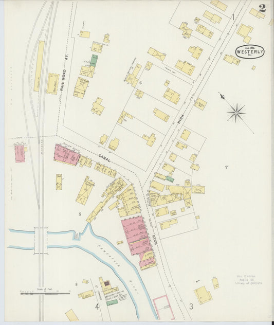 Sanborn Fire Insurance Map from Westerly, Washington County, Rhode Island (1896), Sheet #0002 - Complete Map Set gallery image, historic Sanborn map, vintage wall art, Rhode Island Rhode Island