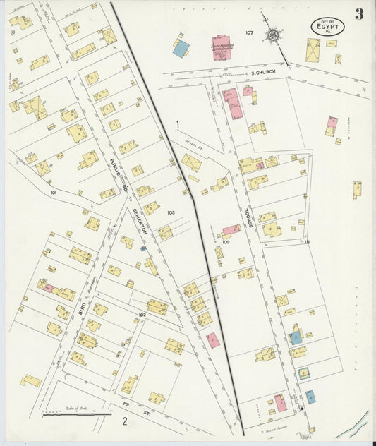 Sanborn Fire Insurance Map from Egypt, Lehigh County, Pennsylvania (1911), Sheet #0003 - Historic Sanborn Fire Insurance Map Print, vintage old map wall art, antique decor, genealogy gift, Pennsylvania Pennsylvania map