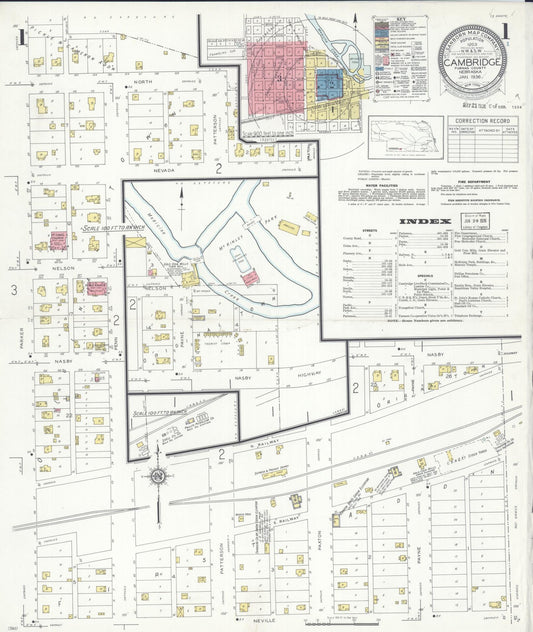Sanborn Fire Insurance Map from Cambridge, Furnas County, Nebraska. (1936) – Historic Sanborn Fire Insurance Map Print