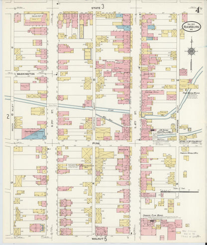 Sanborn Fire Insurance Map from Hamburg, Berks County, Pennsylvania (1910), Sheet #0004 - Complete Map Set gallery image, historic Sanborn map, vintage wall art, Pennsylvania Pennsylvania