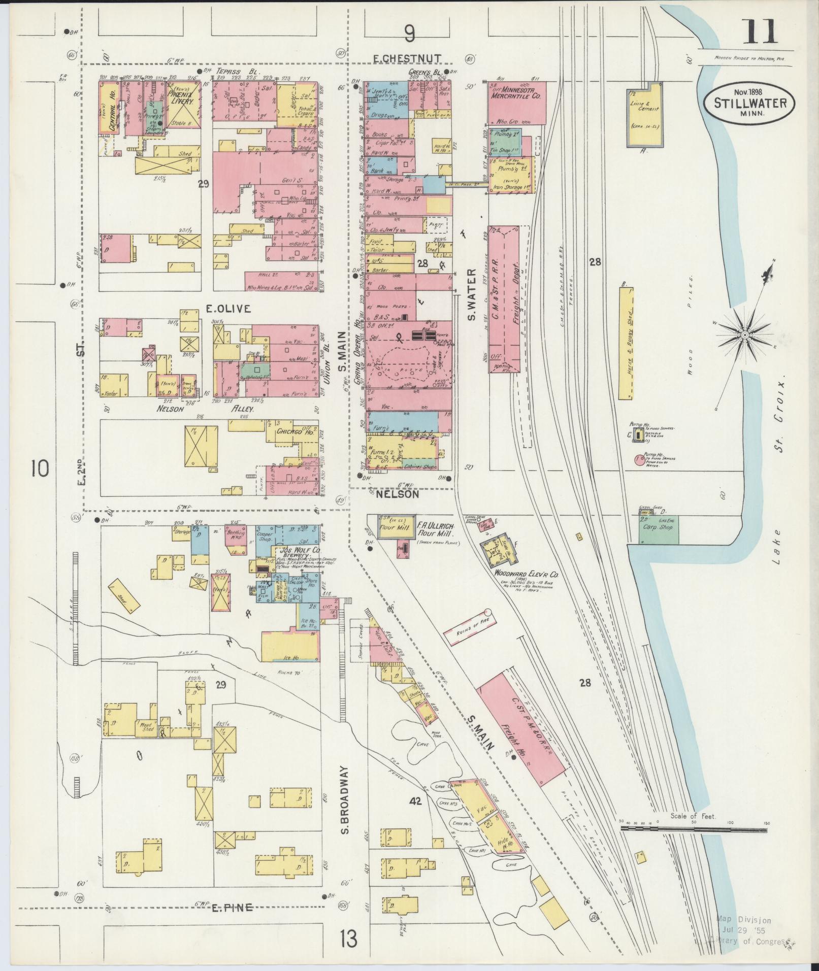 Sanborn Fire Insurance Map from Stillwater, Washington County, Minnesota (1898), Sheet #0011 - Complete Map Set gallery image, historic Sanborn map, vintage wall art, Minnesota Minnesota