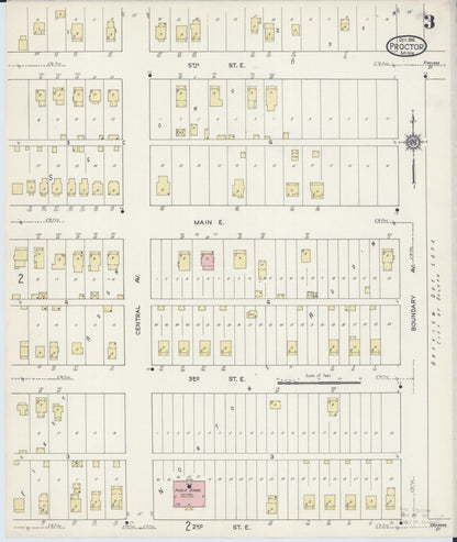 Sanborn Fire Insurance Map from Proctor, Saint Louis County, Minnesota (1914), Sheet #0003 - Complete Map Set gallery image, historic Sanborn map, vintage wall art, Minnesota Minnesota