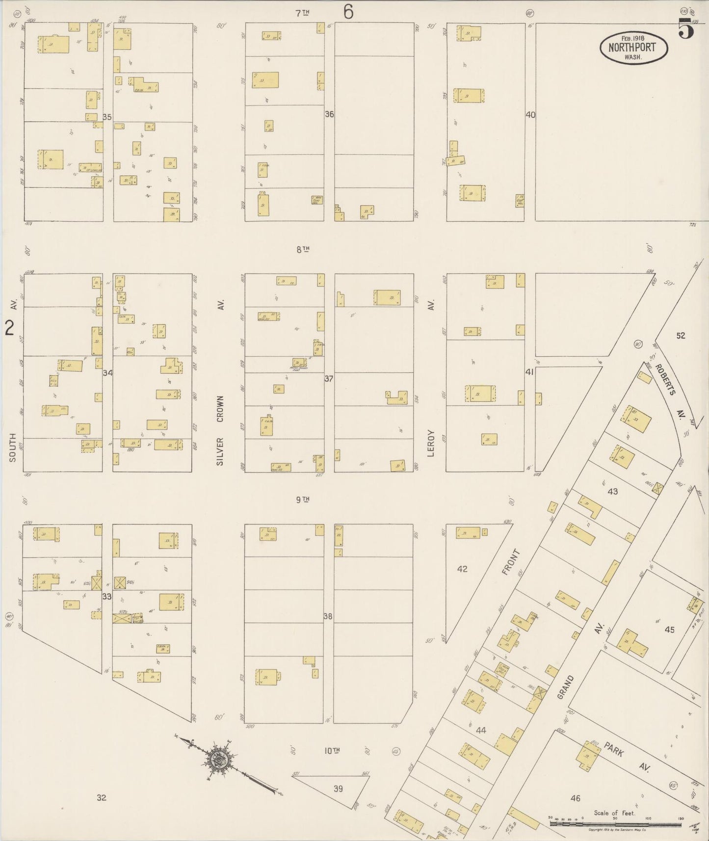Sanborn Fire Insurance Map from Northport, Stevens County, Washington (1918), Sheet #0005 - Complete Map Set gallery image, historic Sanborn map, vintage wall art, Washington Washington