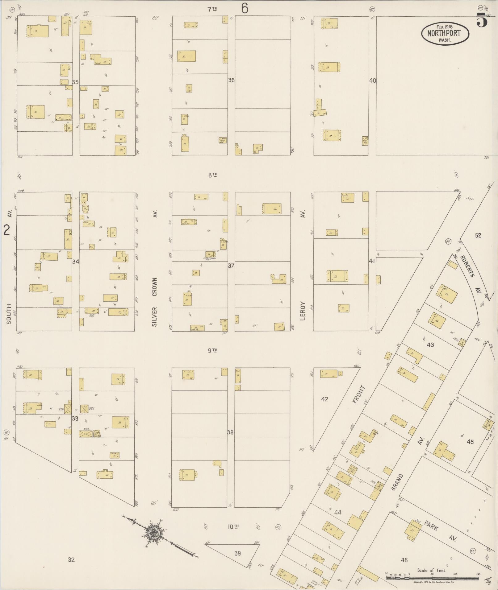Sanborn Fire Insurance Map from Northport, Stevens County, Washington (1918), Sheet #0005 - Complete Map Set gallery image, historic Sanborn map, vintage wall art, Washington Washington