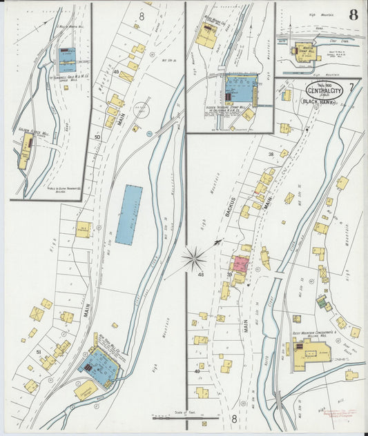 Sanborn Fire Insurance Map from Central City, Gilpin County, Colorado (1900), Sheet #0008 - Historic Sanborn Fire Insurance Map Print, vintage old map wall art, antique decor, genealogy gift, Colorado Colorado map