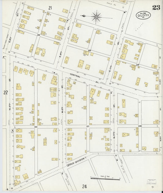 Sanborn Fire Insurance Map from Oil City, Venango County, Pennsylvania (1906), Sheet #0023 - Historic Sanborn Fire Insurance Map Print, vintage old map wall art, antique decor, genealogy gift, Pennsylvania Pennsylvania map