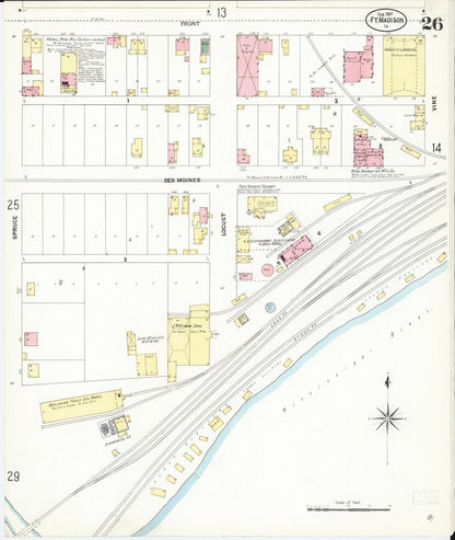 Sanborn Fire Insurance Map from Fort Madison, Lee County, Iowa (1907), Sheet #0026 - Historic Sanborn Fire Insurance Map Print