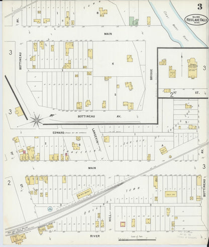 Sanborn Fire Insurance Map from Red Lake Falls, Red Lake County, Minnesota (1899), Sheet #0003 - Complete Map Set gallery image, historic Sanborn map, vintage wall art, Minnesota Minnesota