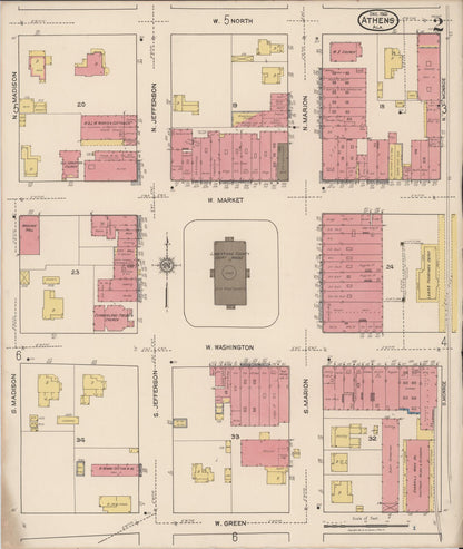 Sanborn Fire Insurance Map from Athens, Limestone County, Alabama (1921), Sheet #0002 - Complete Map Set gallery image, historic Sanborn map, vintage wall art, Alabama Alabama