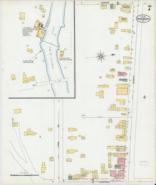 Sanborn Fire Insurance Map from Hamburg, Erie County, New York (1902), Sheet #0007 - Historic Sanborn Fire Insurance Map Print, vintage old map wall art, antique decor, genealogy gift, New York New York map
