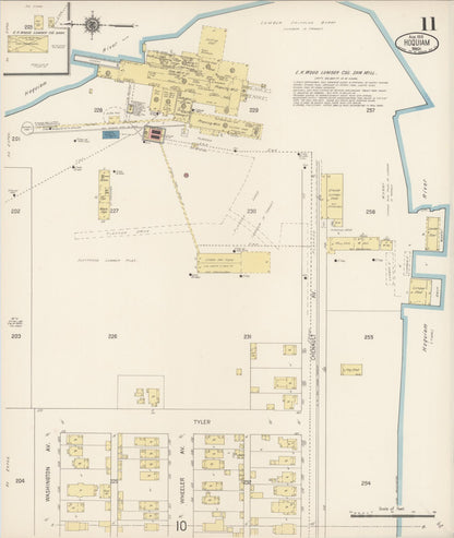 Sanborn Fire Insurance Map from Hoquiam, Grays Harbor County, Washington (1916), Sheet #0011 - Complete Map Set gallery image, historic Sanborn map, vintage wall art, Washington Washington