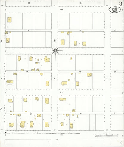 Sanborn Fire Insurance Map from Lind, Adams County, Washington (1909), Sheet #0003 - Complete Map Set gallery image, historic Sanborn map, vintage wall art, Washington Washington
