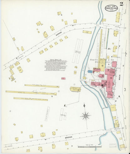 Sanborn Fire Insurance Map from Deep River, Middlesex County, Connecticut (1908), Sheet #0002 - Complete Map Set gallery image, historic Sanborn map, vintage wall art, Connecticut Connecticut