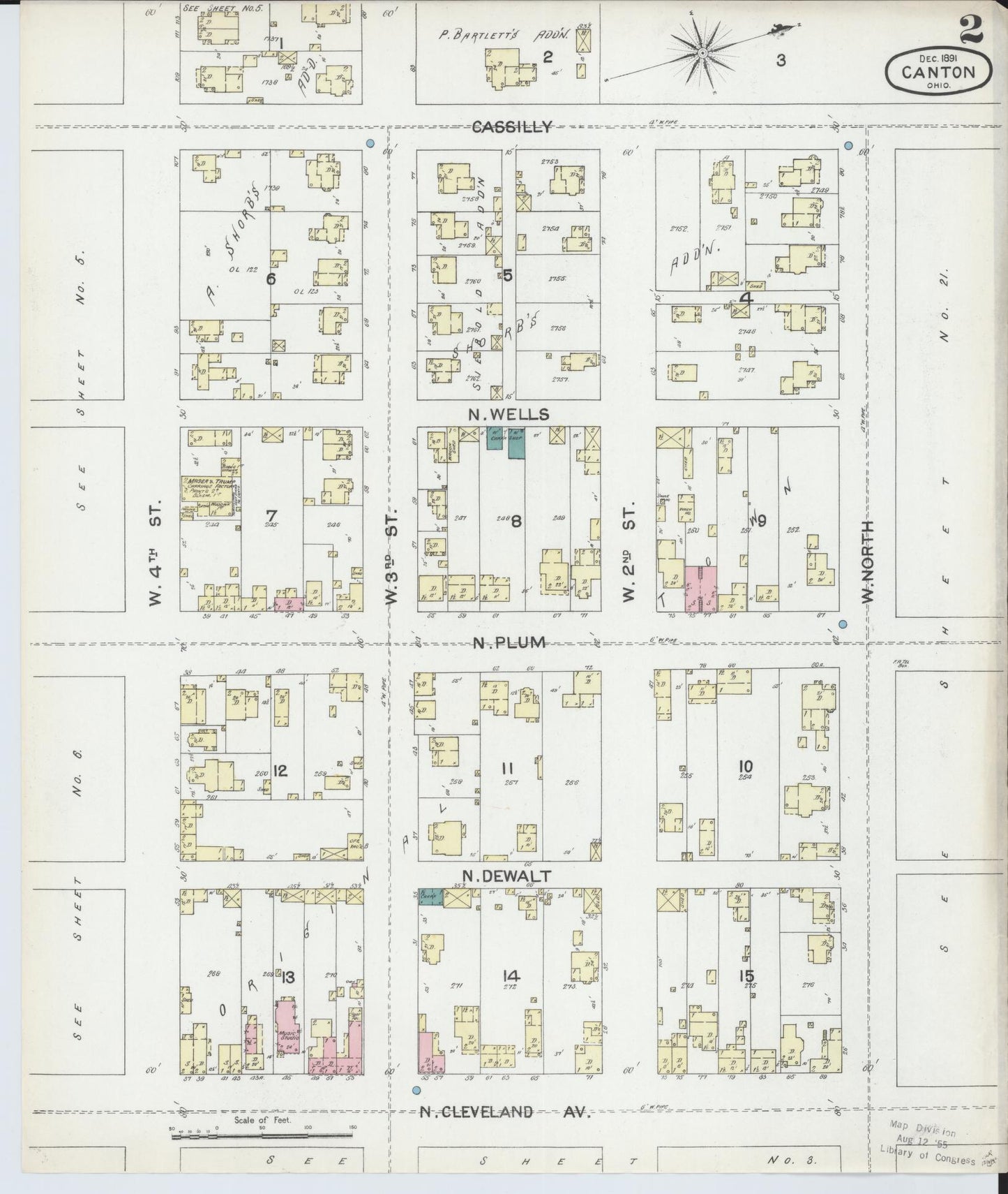 Sanborn Fire Insurance Map from Canton, Stark County, Ohio (1891), Sheet #0002 - Complete Map Set gallery image, historic Sanborn map, vintage wall art, Ohio Ohio